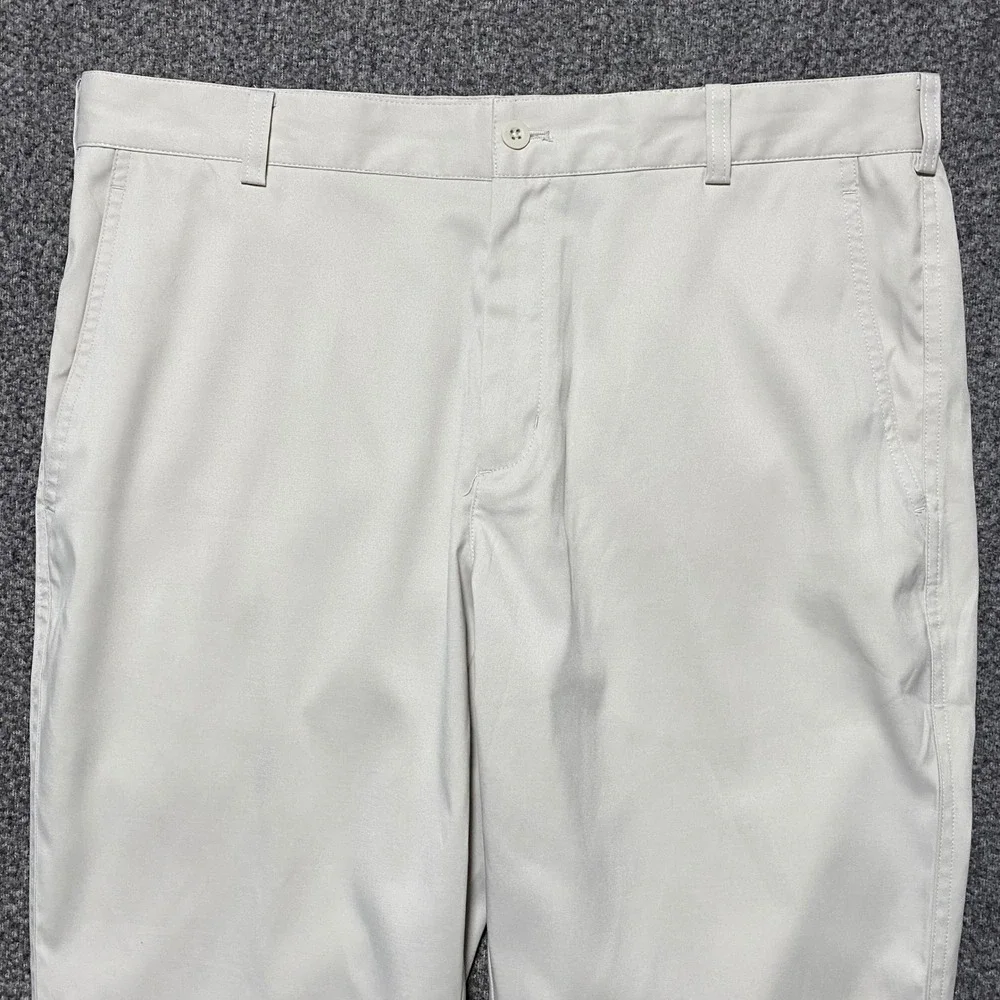 VTG Nike Golf Dri-FIT Chino Pants Mens 34x32 Beige Performance Stretch Trousers